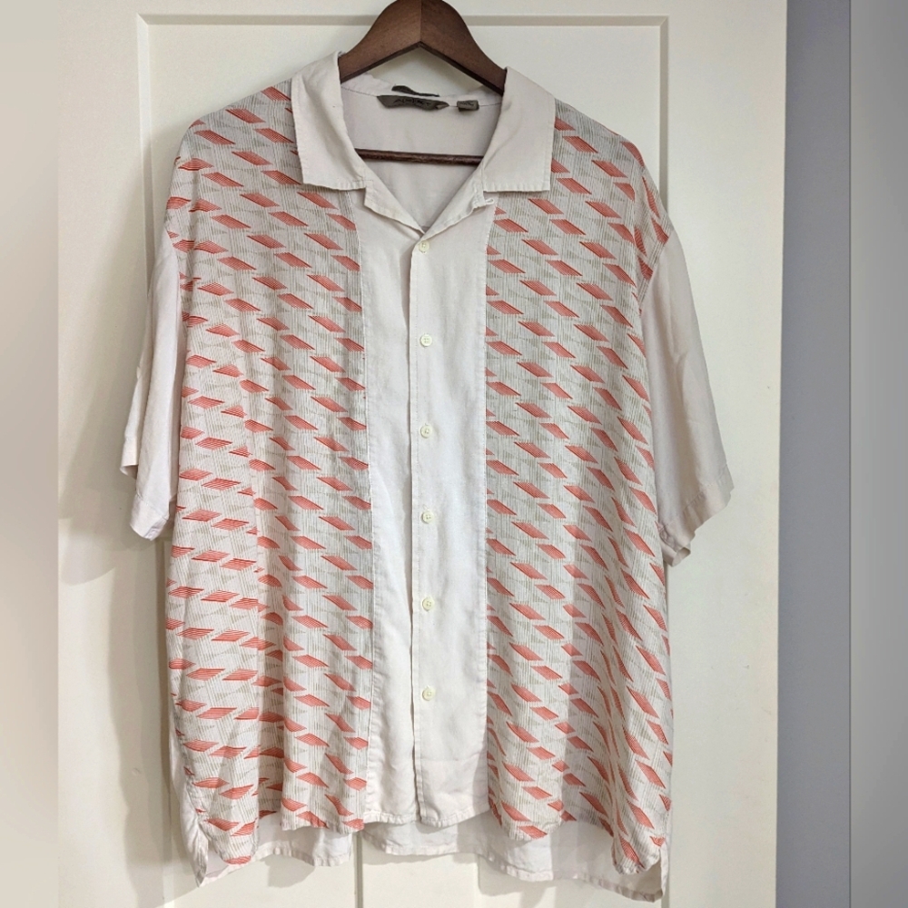 Axist Men's XXL washable 100% SILK button up shirt